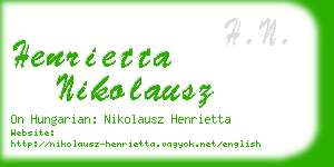 henrietta nikolausz business card